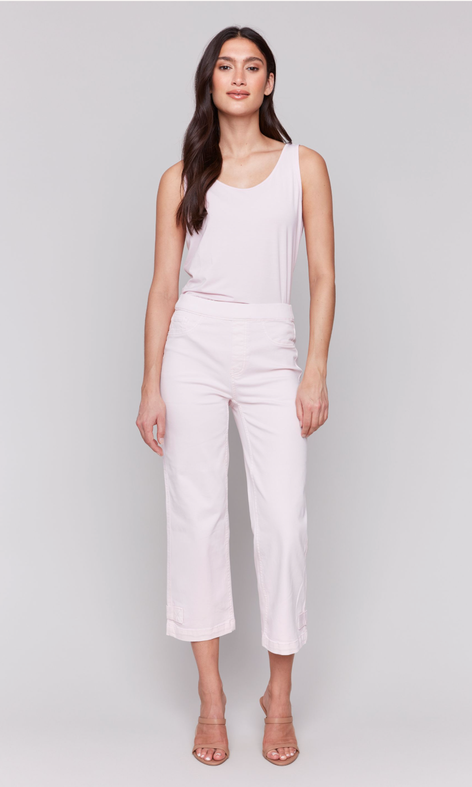 Charlie B Tab Crop Denim Petal