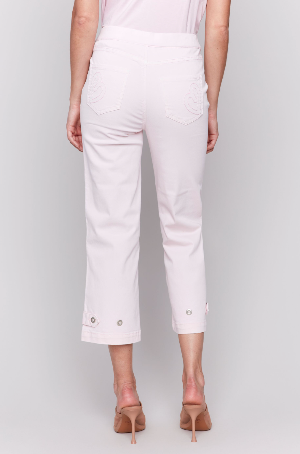 Charlie B Tab Crop Denim Petal