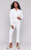 Charlie Fringe Denim Jacket White