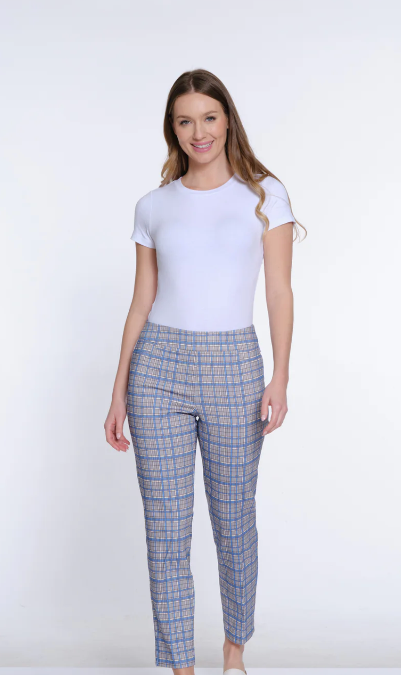 Multiples Pull On Plaid Pants