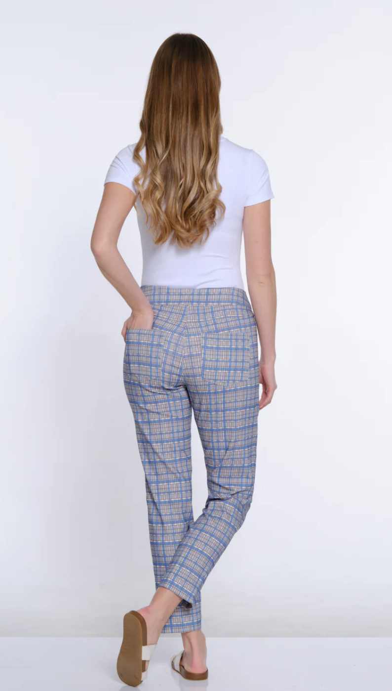 Multiples Pull On Plaid Pants