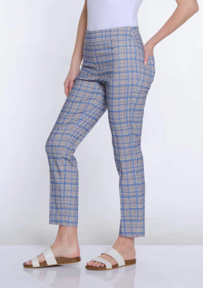 Multiples Pull On Plaid Pants