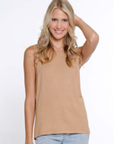Multiples Scoop Neck Tank Camel