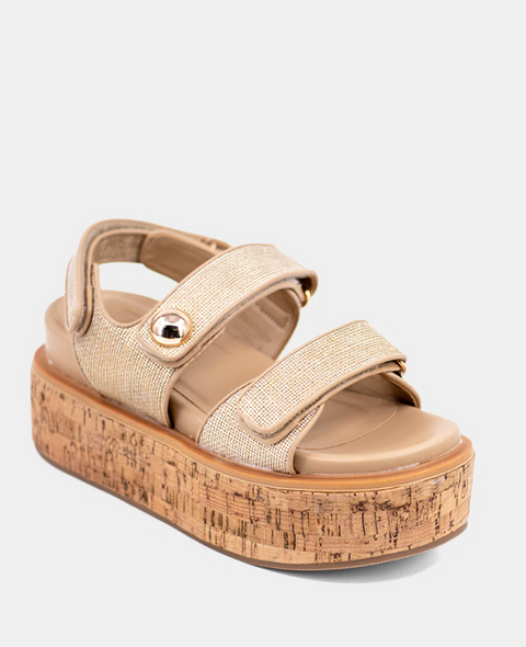 Shushop Lucille Platform Wedge Gold