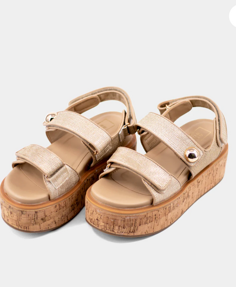 Shushop Lucille Platform Wedge Gold
