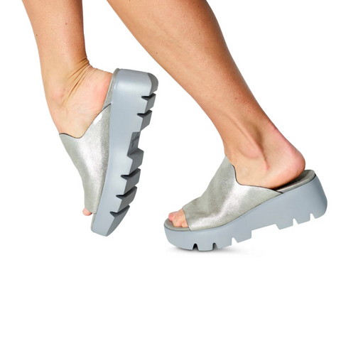 Naked Feet Silver Drift Platform Sandal