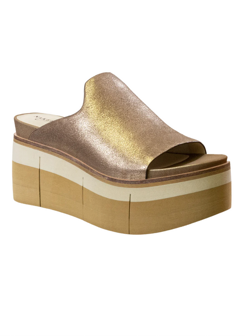 Naked Feet Gold Flow Platform Sandal