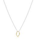 E Newton 16" Necklace Sterling Mixed Metal Halo Gold Charm