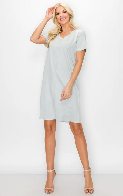 Joh Audrey V Neck Short Sleeve Dress Sky