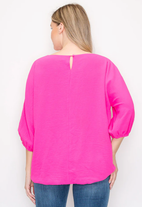 Joh Wrendelle Silky Crepe Top Neon Pink