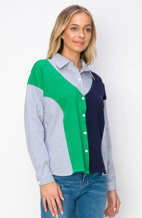 Joh Wynn Colorblock Stripe Top