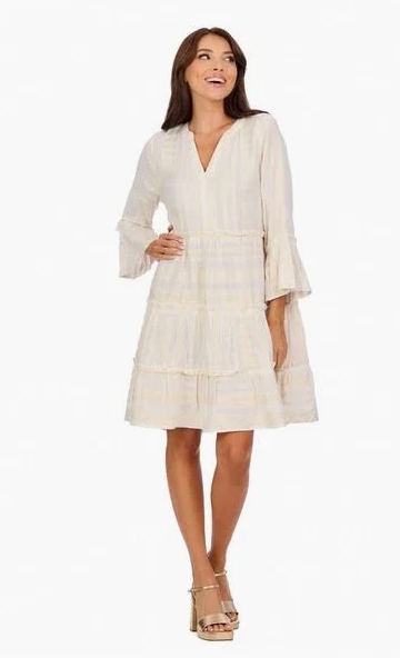 Mud Pie Selena Jacquard Dress White