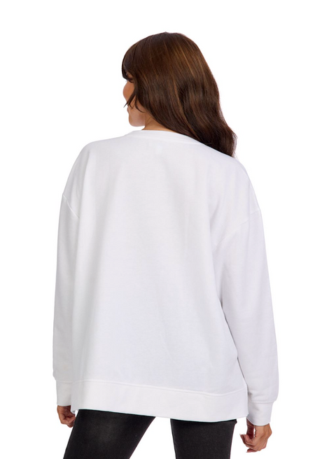 Mud Pie Sequin Lip Valentine Sweatshirt White