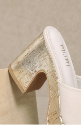 Summer Platform Chunky Heel Slip-On Sandals White