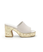 Summer Platform Chunky Heel Slip-On Sandals White