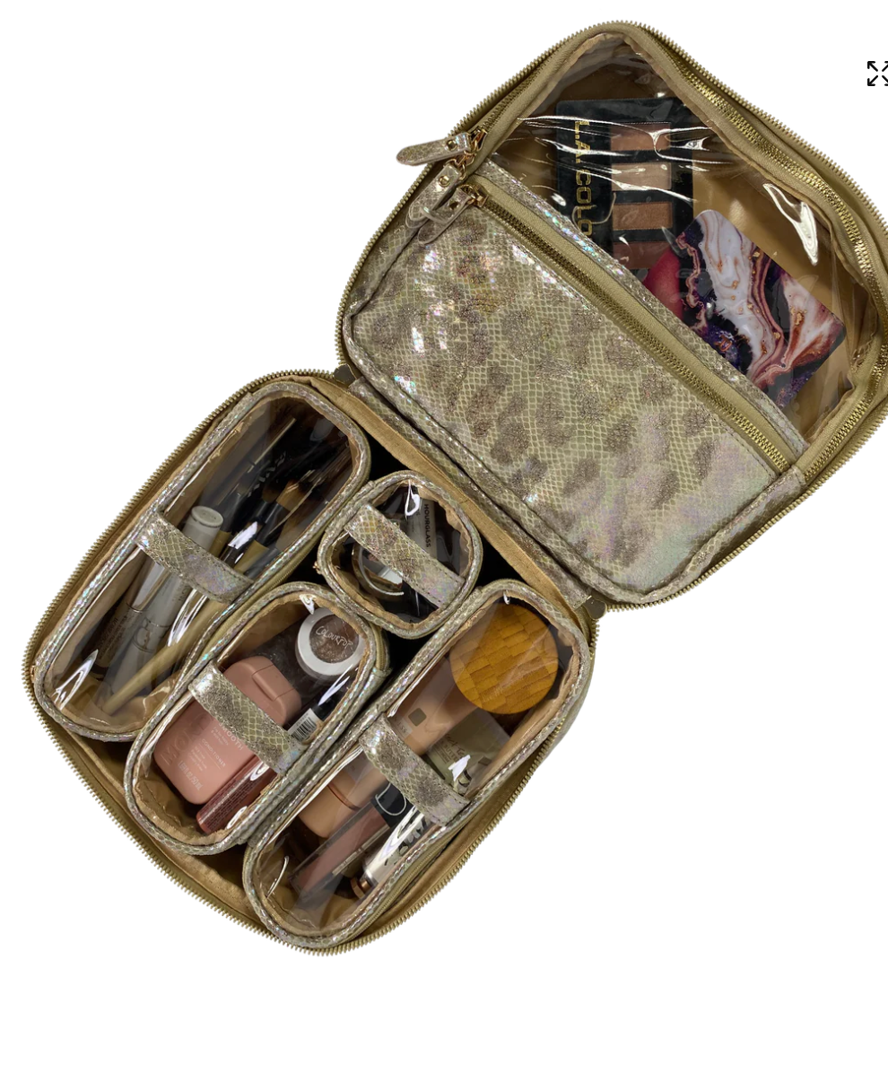 PurseN Mini Diva Makeup Case Glimmer Leopard