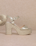 Jana Espadrille Sandal Heel Gold