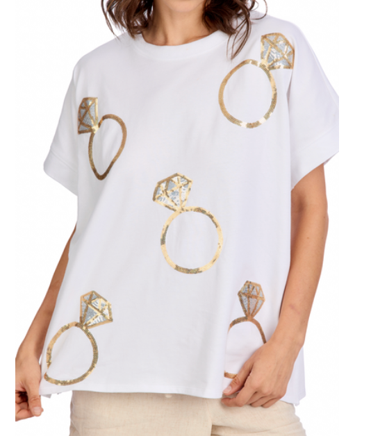Mud Pie Bride Sparkle Top One Size