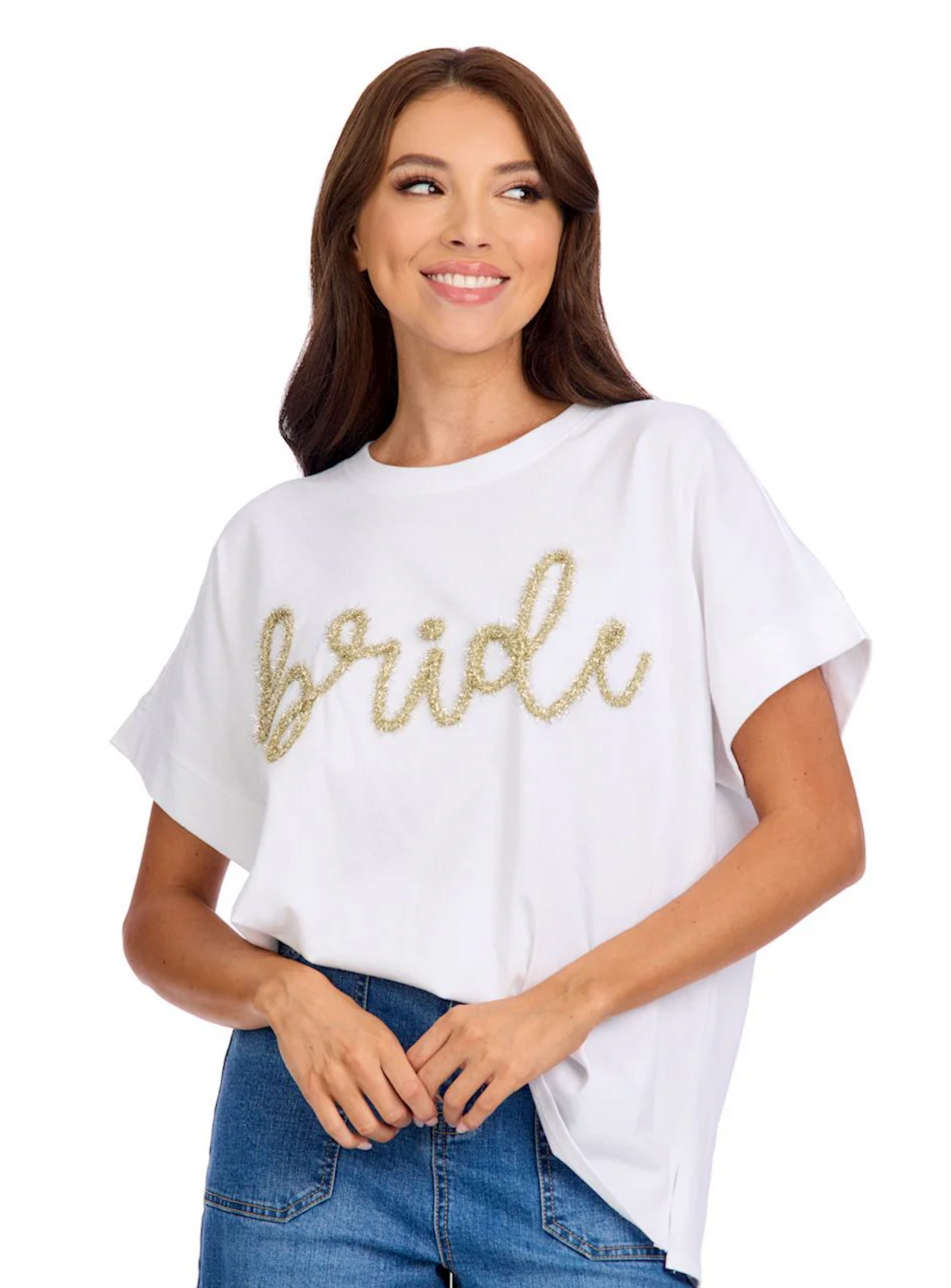 Mud Pie BRIDE Top White One Size