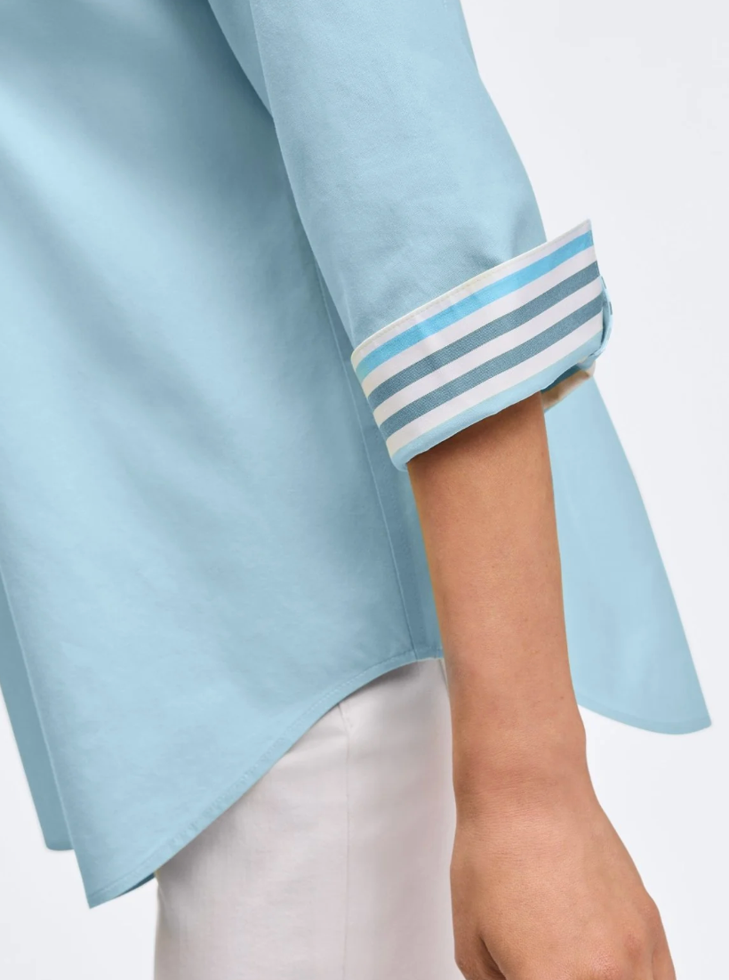 Foxcroft Margie Pinpoint Shirt Soft Aqua