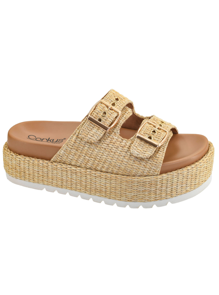 Corkys No Filter Rafia All Platform Sandal