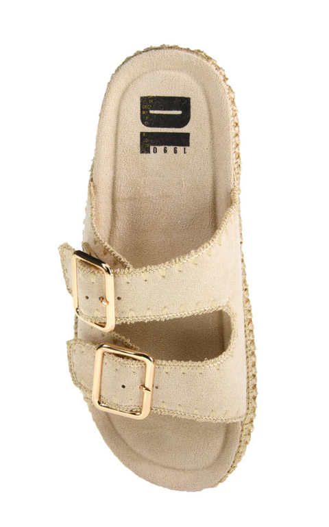 Cubana Micro Suede Sandal Cream