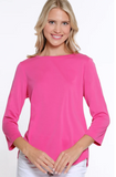 Multiples Tulip Hem Top Fuchsia
