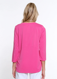 Multiples Tulip Hem Top Fuchsia