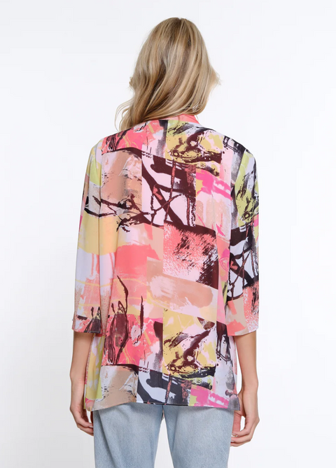 Multiples Drapey Open Front Jacket Multi