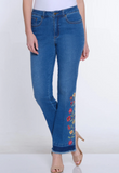 Multiples Boot Cut Jean w Embroidery