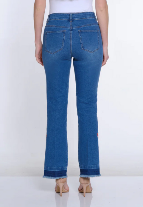 Multiples Boot Cut Jean w Embroidery