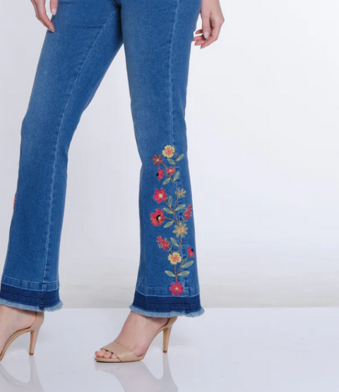 Multiples Boot Cut Jean w Embroidery