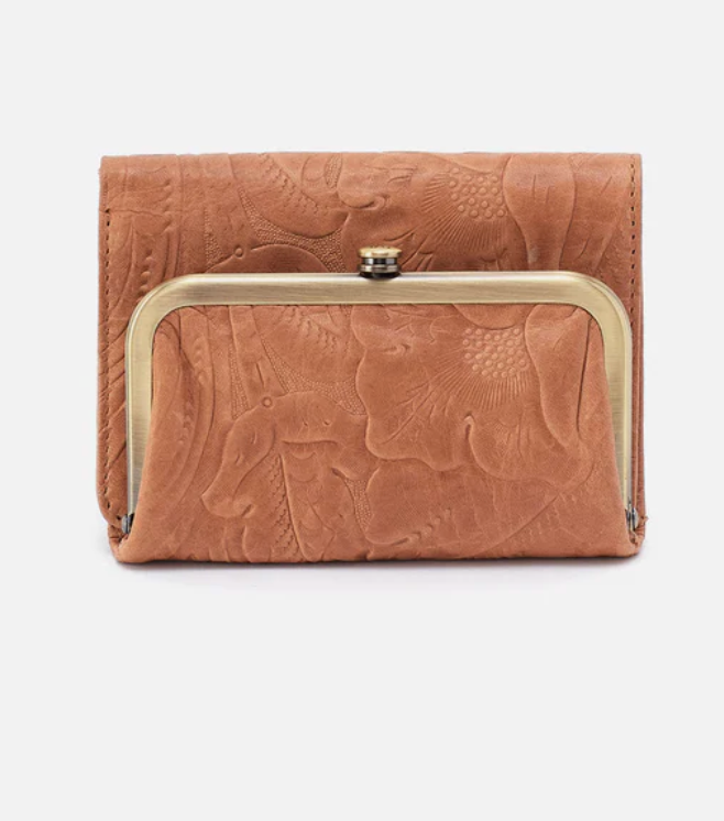 Hobo Robin Compact Wallet Saddle Tooled