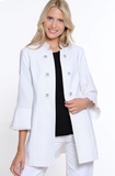 Multiples Flounce Sleeve Jacket White