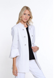 Multiples Flounce Sleeve Jacket White