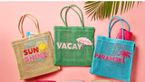 Mud Pie Woven Word Tote Various