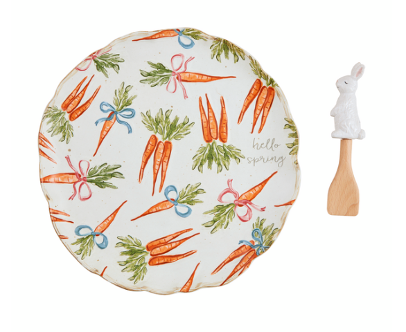 Mud Pie Carrot Round Platter Set