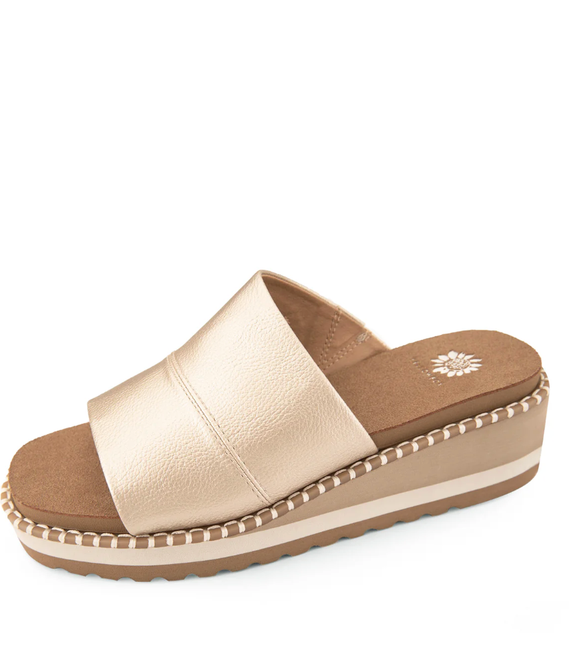Yellow Box Ayama Platform Sandal Gold