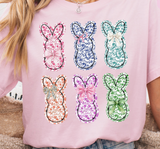 Coquette Easter Bunny Tee Pink