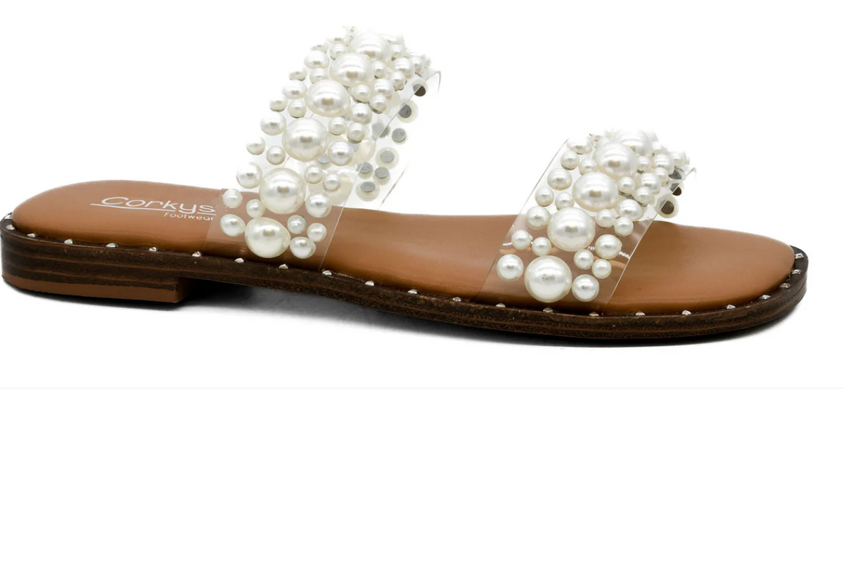 Corkys Mama Mia Clear w Pearls