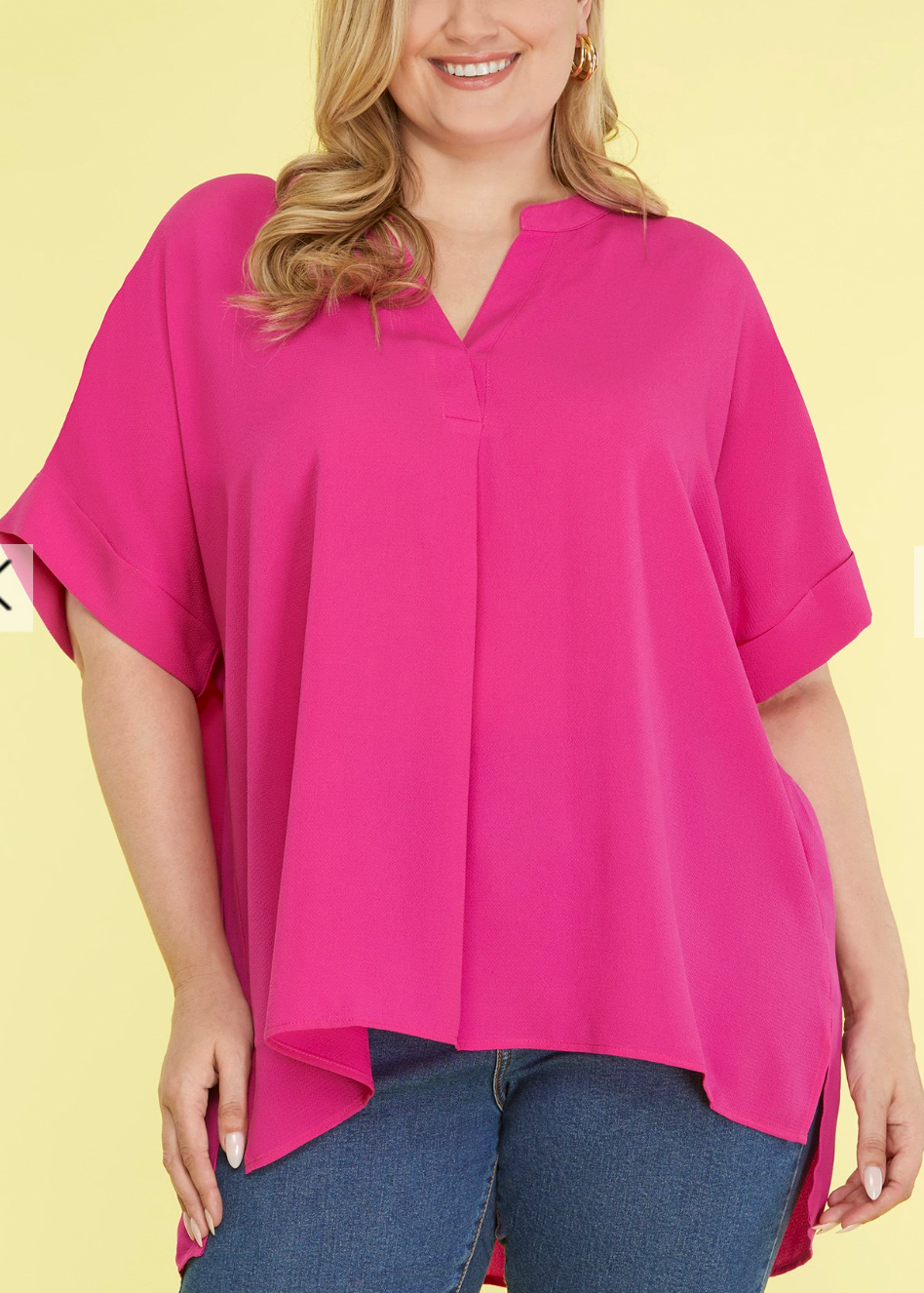 Classy Casual V Neck Top Pink
