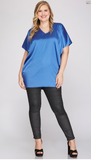 Diva Days Satin Top Blue