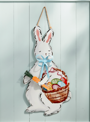 Mud Pie Tin Bunny Door Hanger