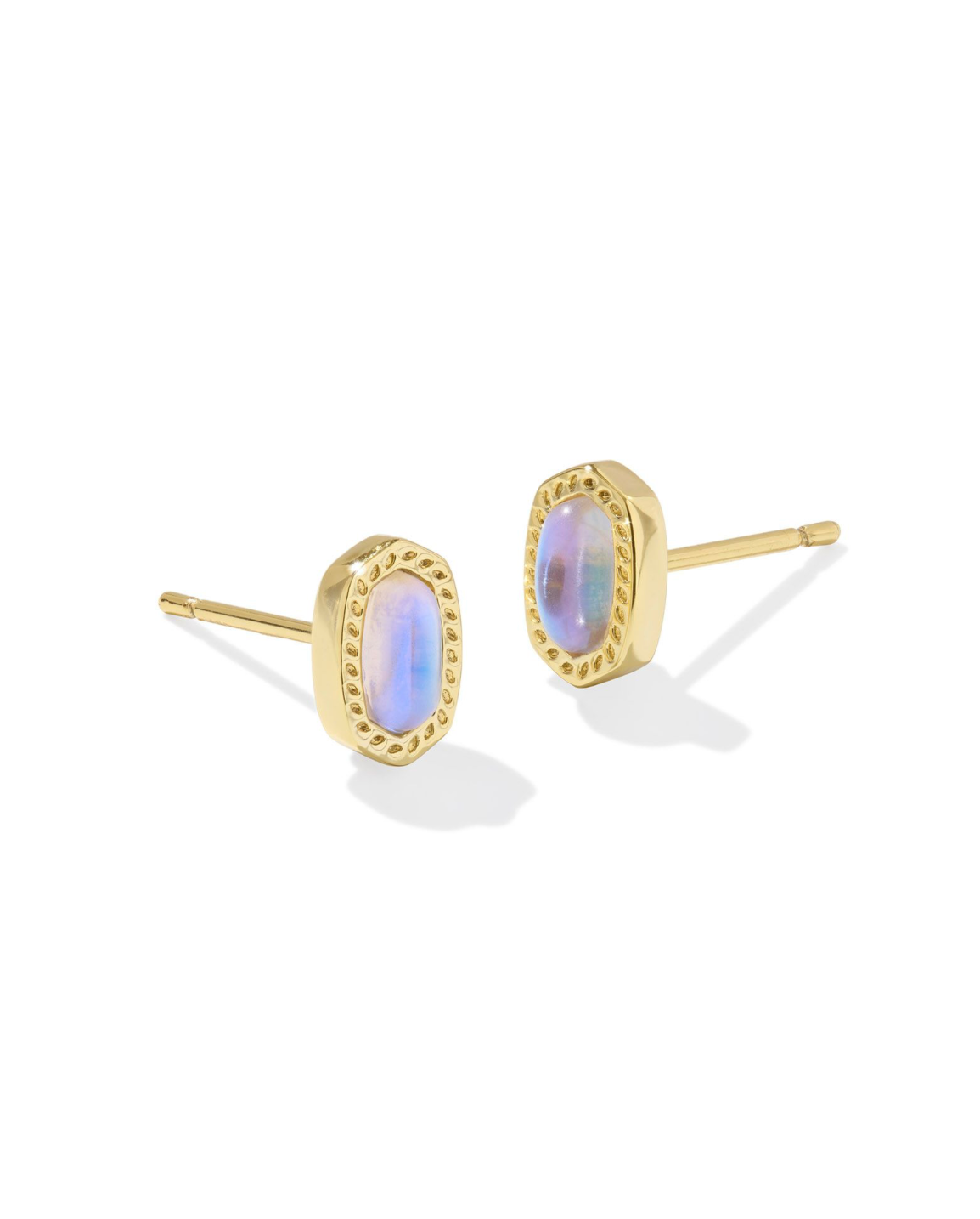 Kendra Scott Mini Ellie Gold Stud Earrings Dichroic Glass