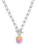 Kendra Scott Daphne Silver Link and Chain Necklace Sunrise Watercolor Illusion