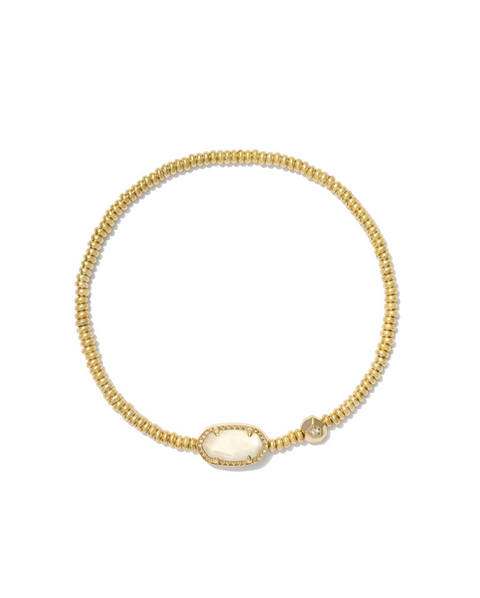 Kendra Scott Grayson Gold Stretch Bracelet Light Yellow Mother of Pearl