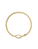 Kendra Scott Grayson Gold Stretch Bracelet White Mother of Pearl