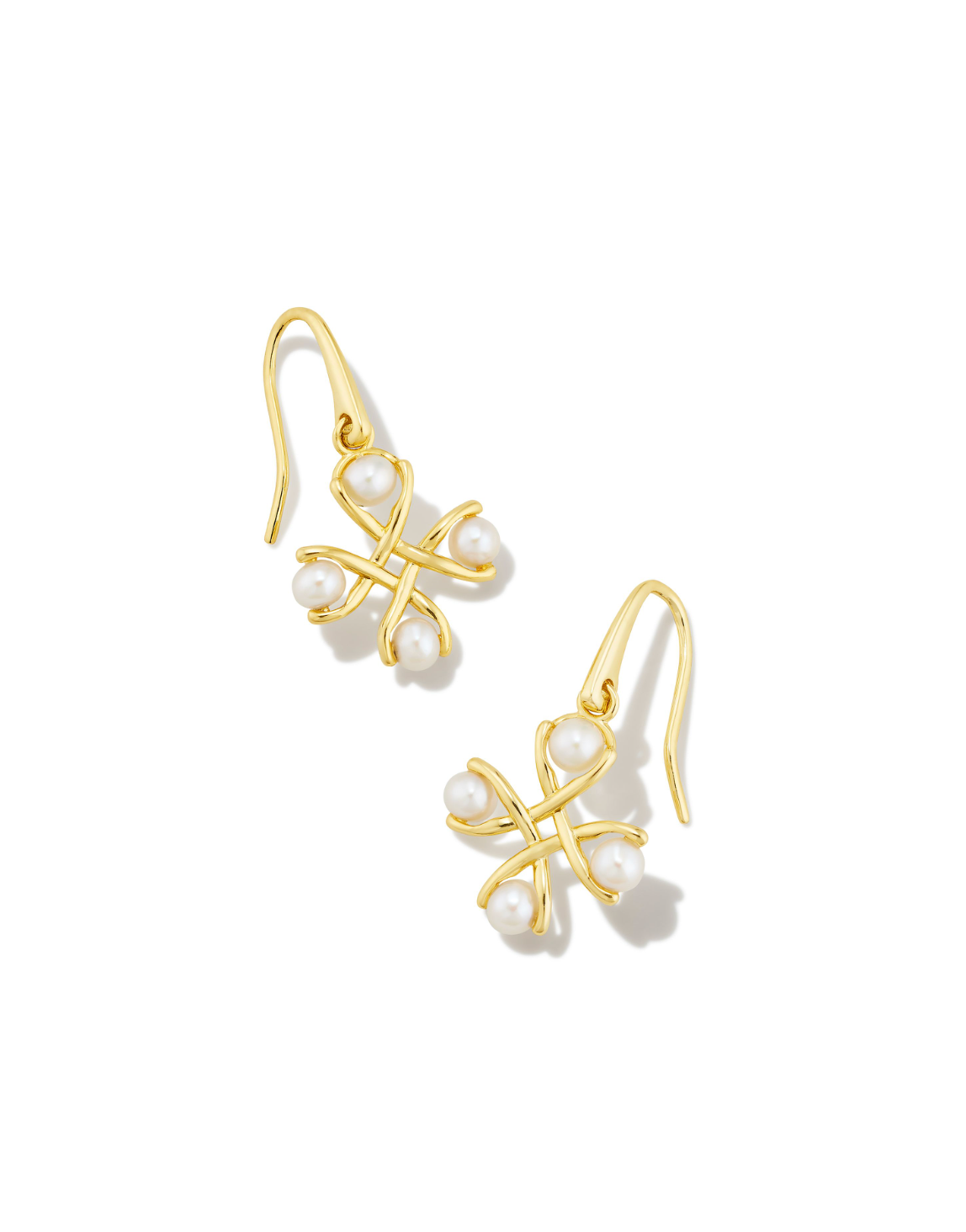Kendra Scott Everleigh Gold Pearl Drop Earrings White Pearl