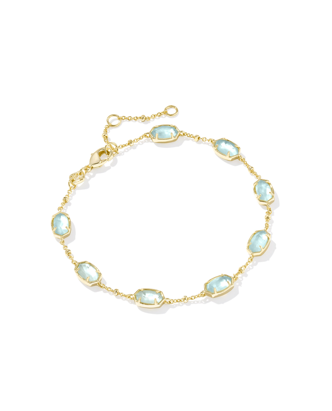 Kendra Scott Emilie Gold Chain Bracelet Light Blue Illusion