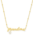 Kendra Scott Grandma Gold Crystal Short Pendant Necklace White CZ